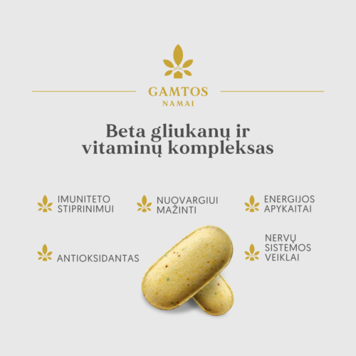 Beta gliukanų ir vitaminų kompleksas