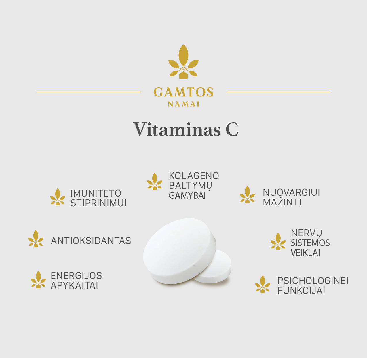 VITAMINAS C 500 KRAMTOMOS TABLETĖS N40