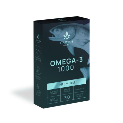 AUKŠTOS KOKYBĖS ŽUVŲ TAUKAI OMEGA-3 1000 PREMIUM N30