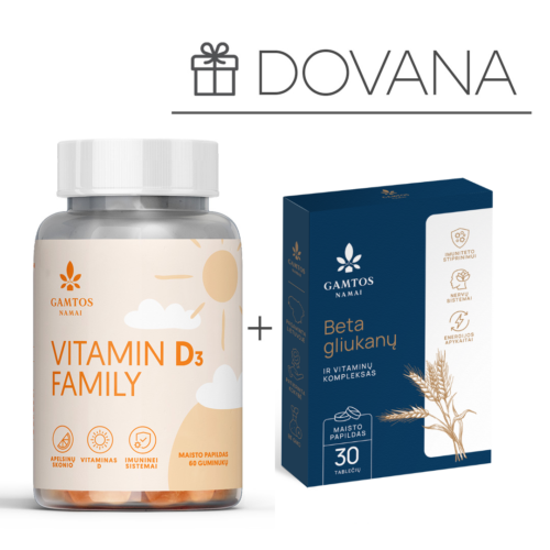 VITAMINAS D3 2000 FAMILY N60+BETA GLIUKANŲ KOMPLEKSAS