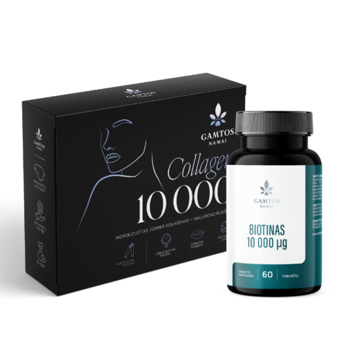 COLLAGEN 10 000+HIALIURONO RŪGŠTIS+VITAMINAS C+BIOTINAS