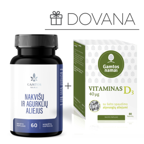 NAKVIŠŲ IR AGURKLIŲ ALIEJUS N60+VITAMINAS D3 1600 N80