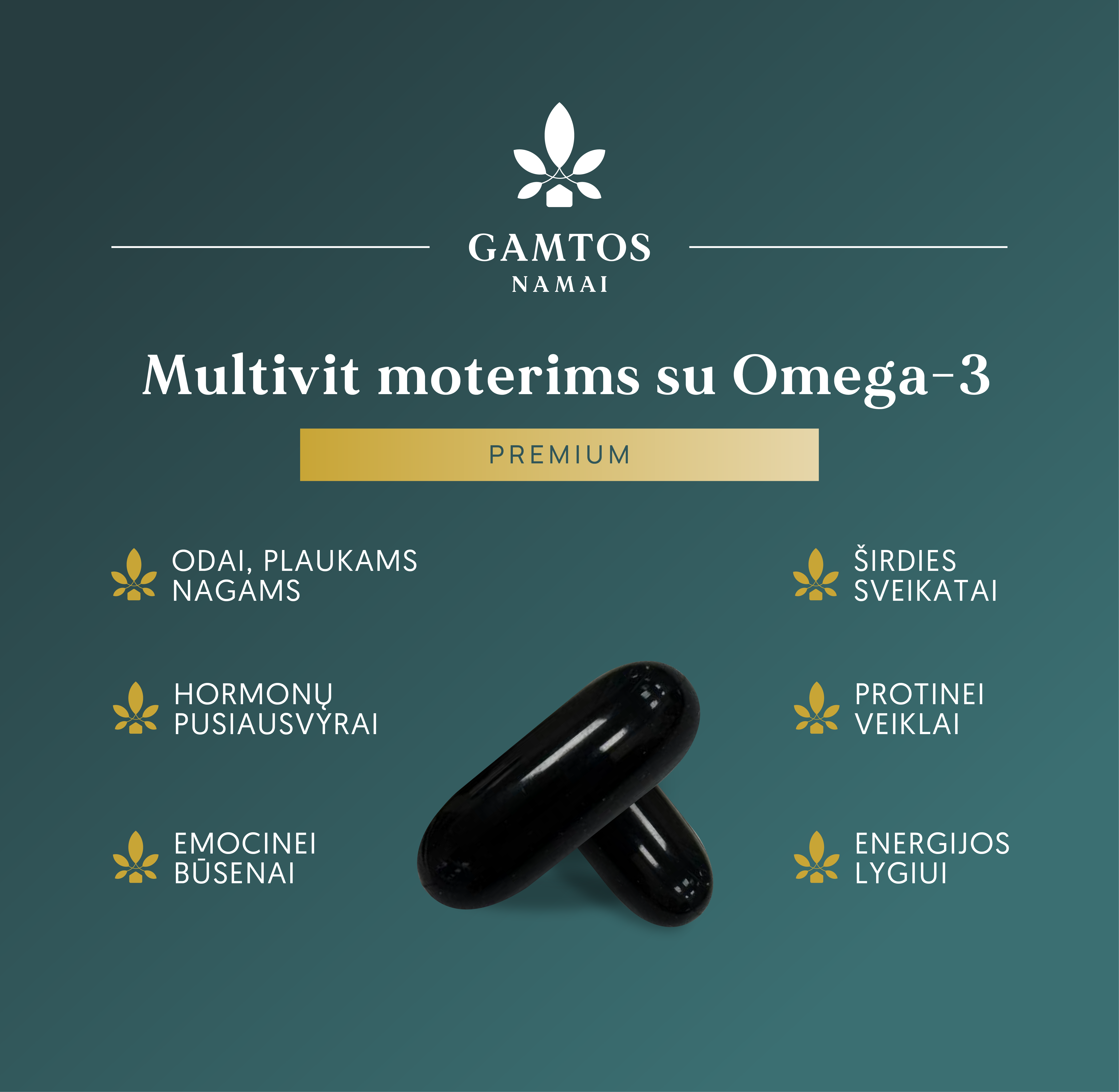 MULTIVITAMINAI MULTIVIT MOTERIMS SU OMEGA-3 PREMIUM N60