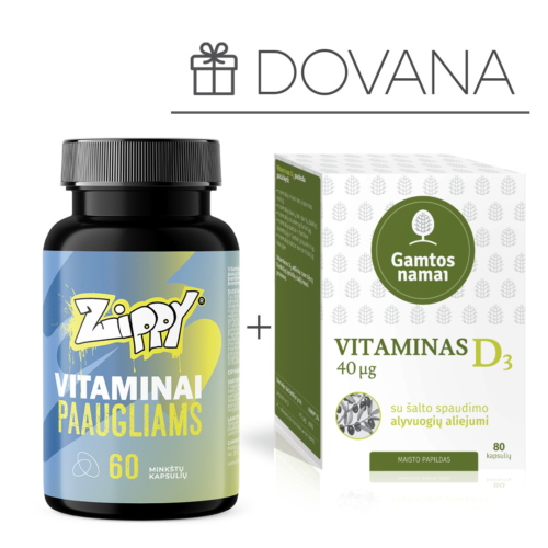 MULTIVITAMINAI ZIPPY PAAUGLIAMS N60+VITAMINAS D3 1600 N80