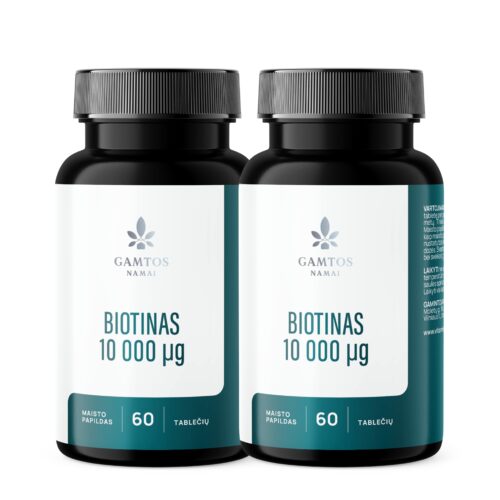 1+1 Maisto papildas grožiui biotinas 10 000 N60