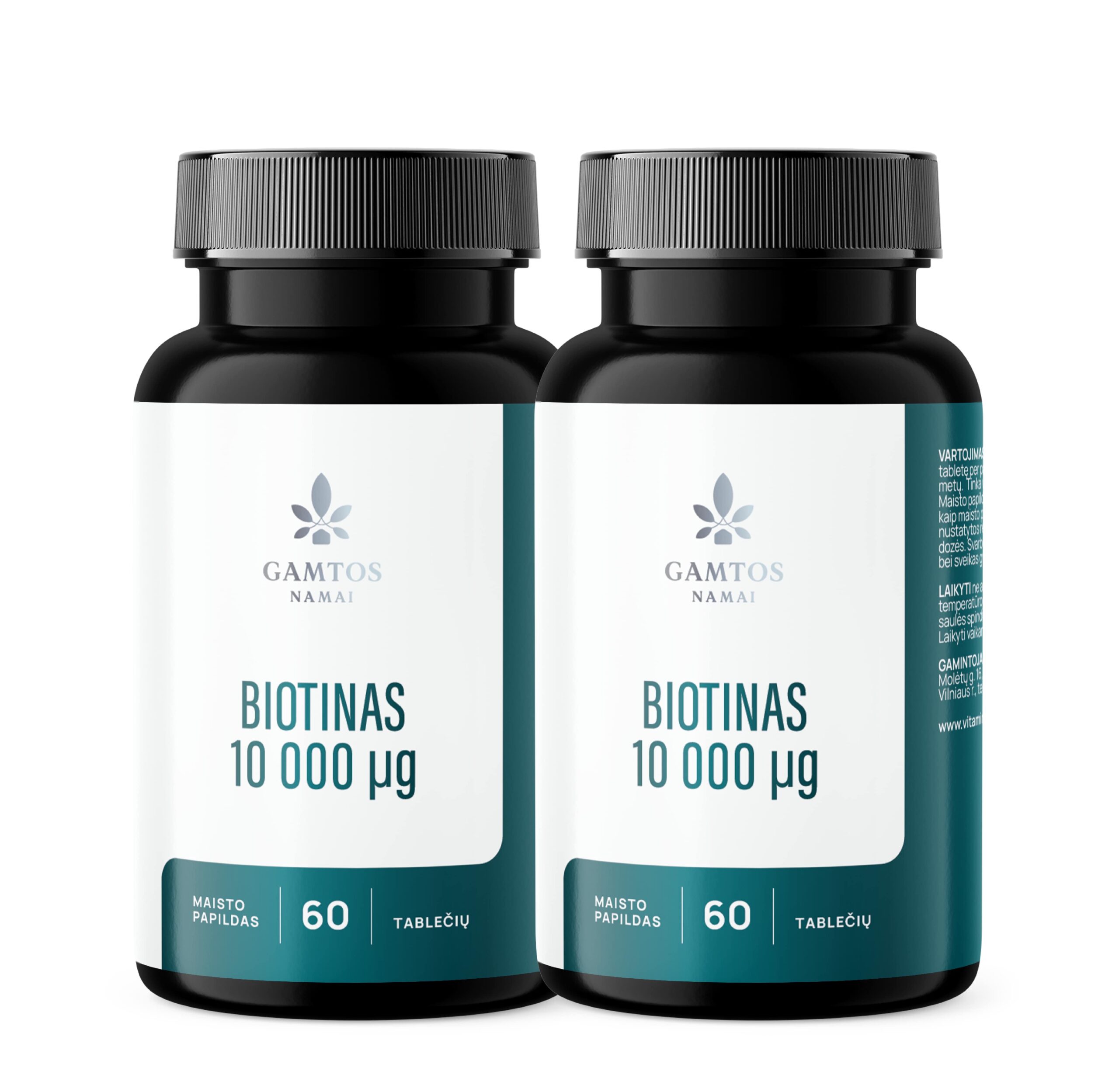 1+1 Maisto papildas grožiui biotinas 10 000 N60