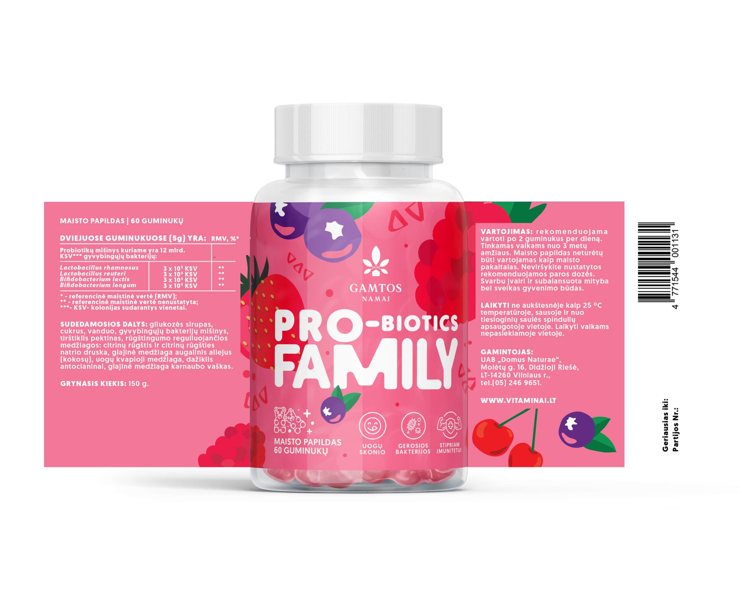 Pro-biotics family, 60 guminukų
