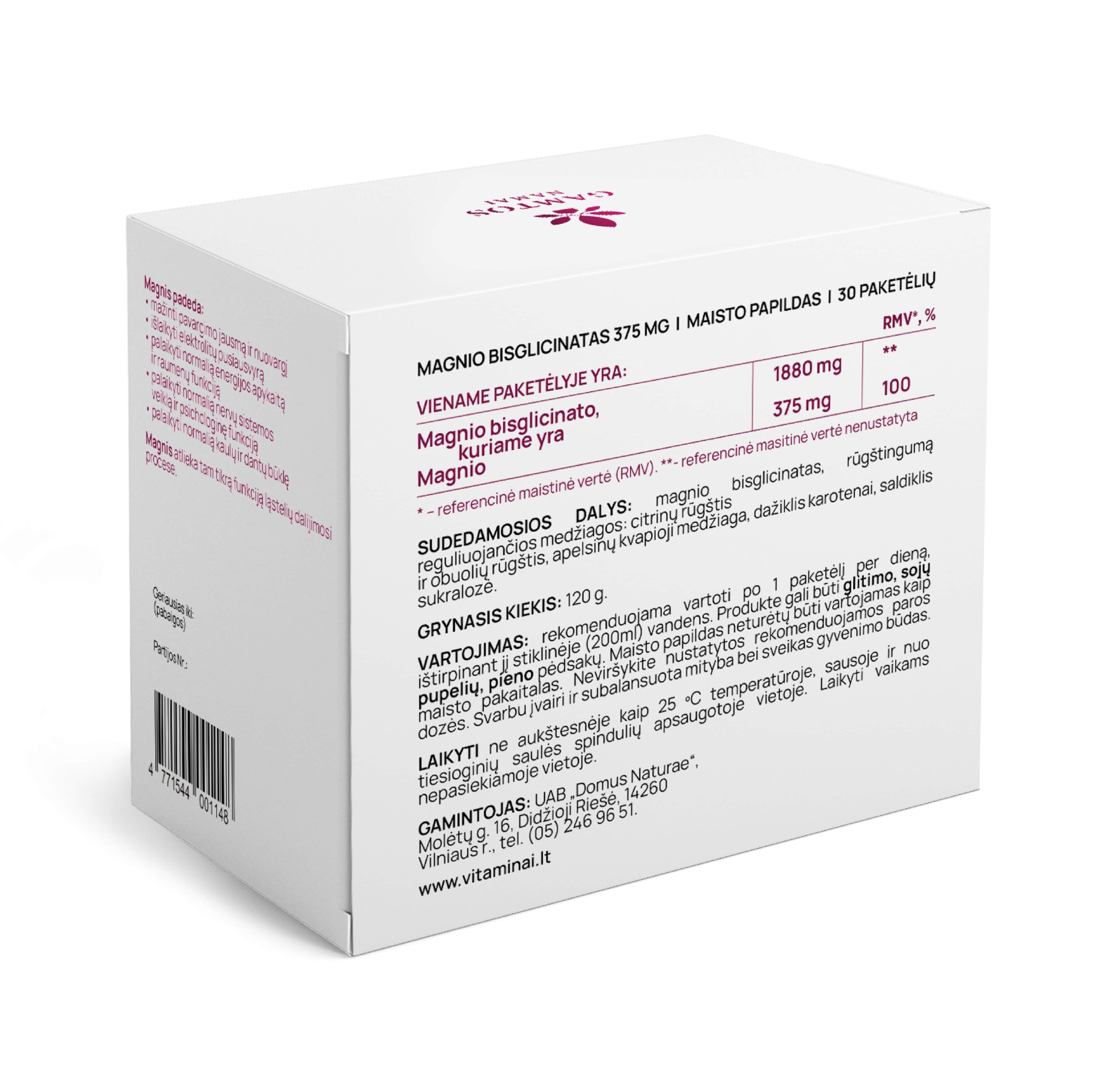 Magnio bisglicinatas 375mg N30