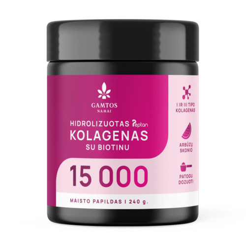 Hidrolizuotas kolagenas PEPTAN® 15 000 su biotinu – arbūzų skonio