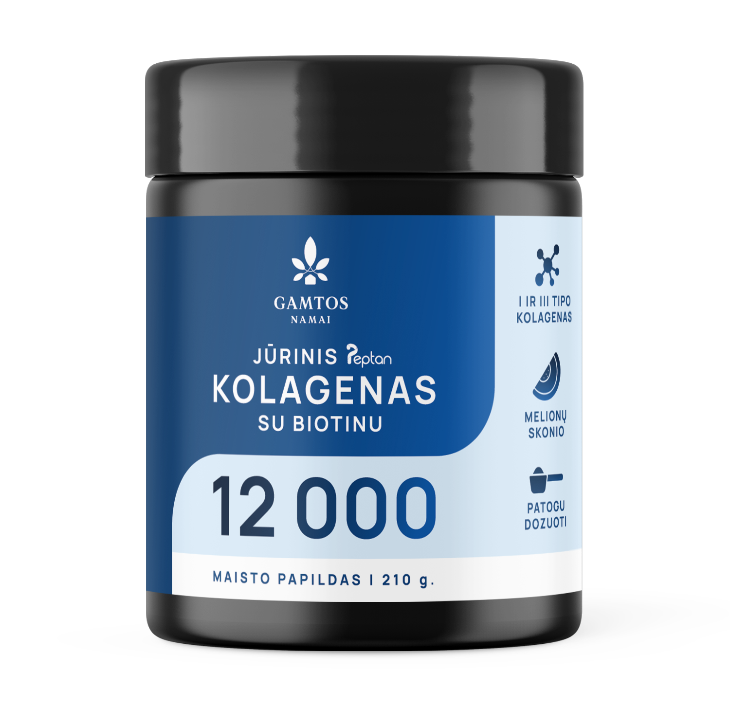Jūrinis kolagenas PEPTAN® 12 000 su biotinu –  skonio