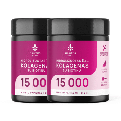 1+1 Hidrolizuotas kolagenas PEPTAN® 15 000 su biotinas - arbūzų skonio