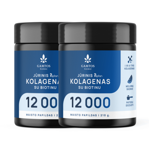1+1 Jūrinis kolagenas PEPTAN® 12 000 su biotinu – melionų skonio